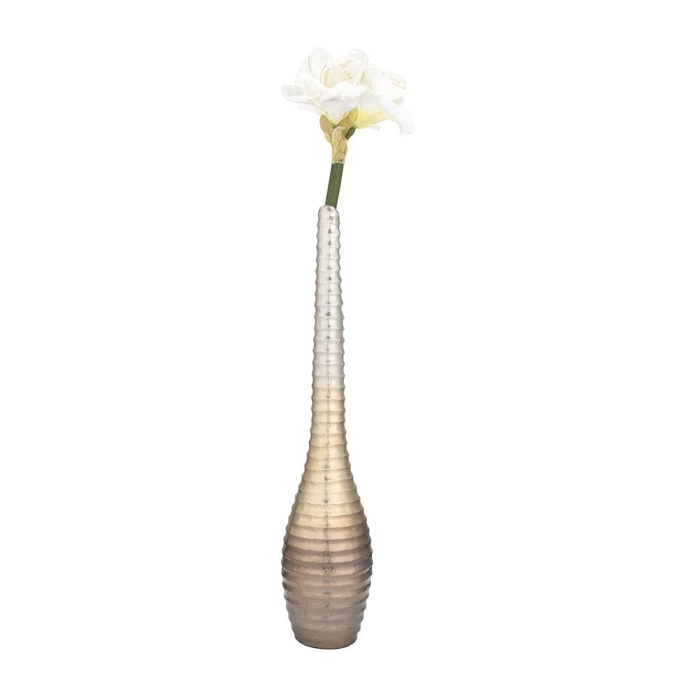 Metal,26",shell Elongated Vase,gold. Picture 5