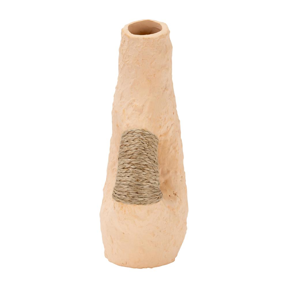 Terracotta 11"h, Single Handle W/twine Vase. Picture 4