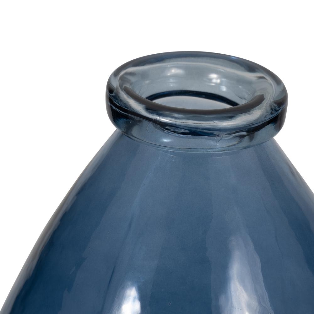 Glass, 15" Balloon Vase, Blue. Picture 4
