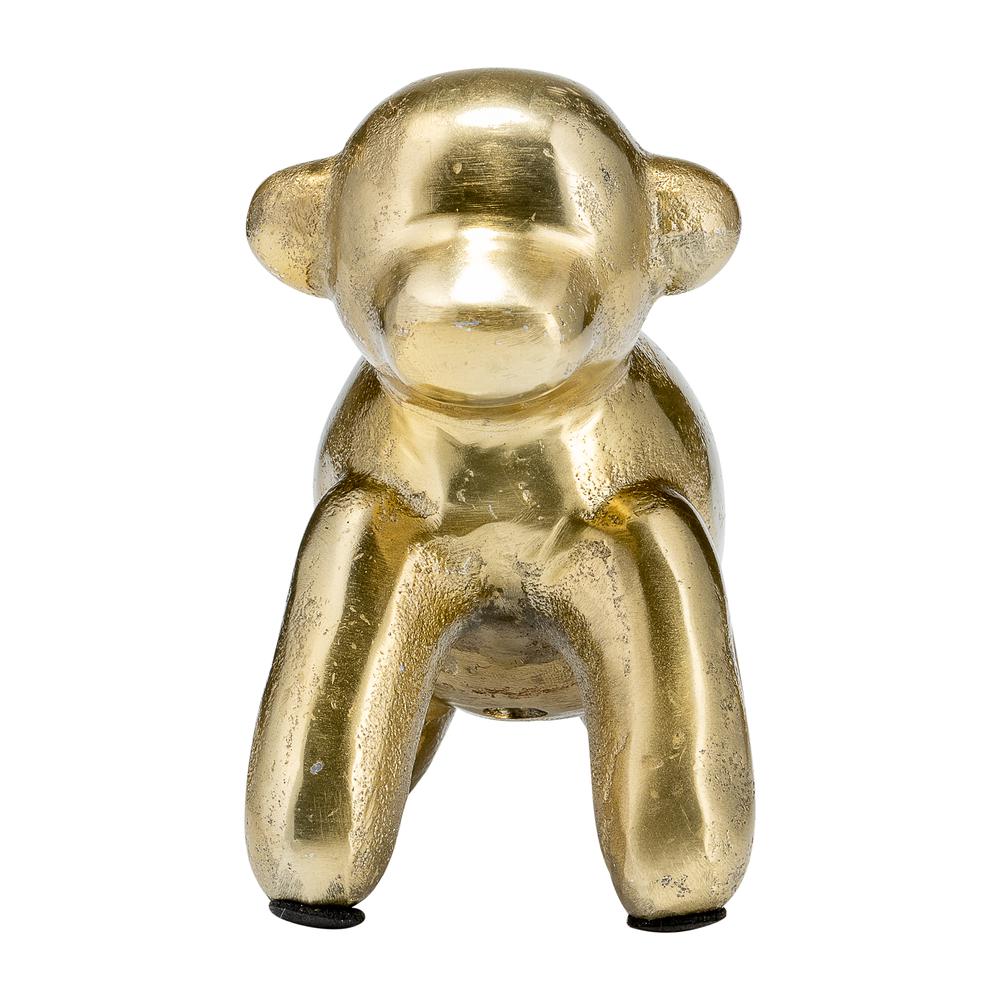 5"l Metal Balloon Monkey, Gold. Picture 2