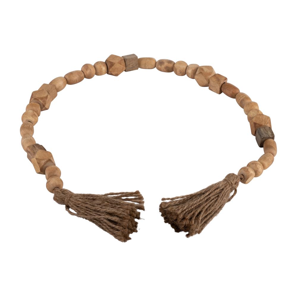 Wood, 31" Bead Garland, Natural. Picture 1