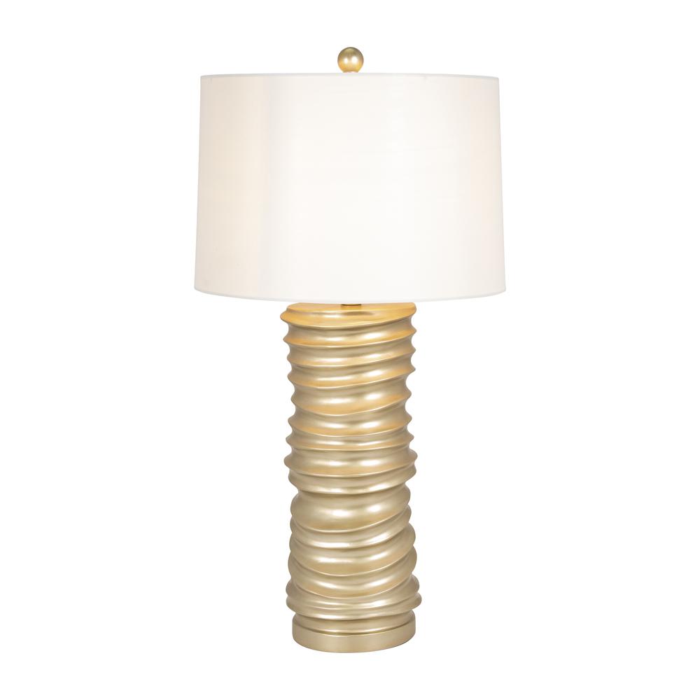 Resin 28" Stacking Rings Table Lamp, Champagne. Picture 3