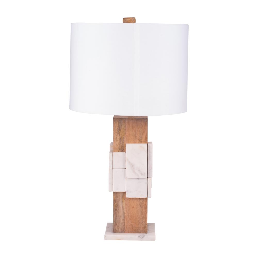 Marble, 18"h Table Lamp, White. Picture 1