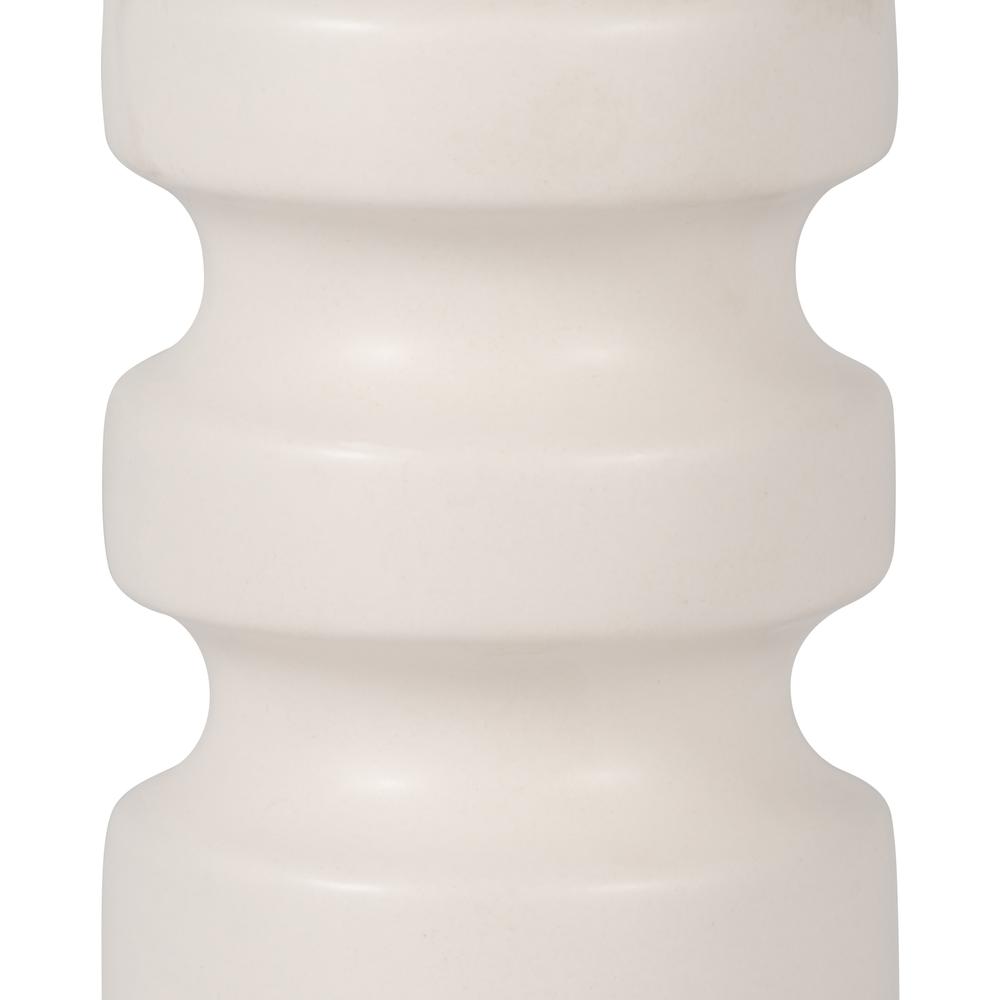 Cer, 9" Tiered Vase, White. Picture 4
