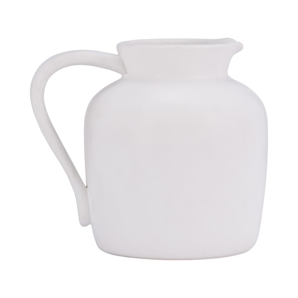 Cer, 5" Pitcher Vase, White. Picture 1