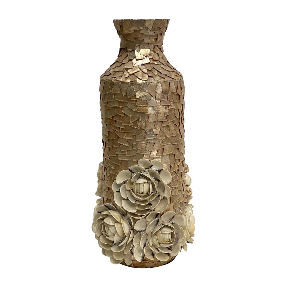 Shell, 21" Decorative Rose Vase, Natural. Picture 3