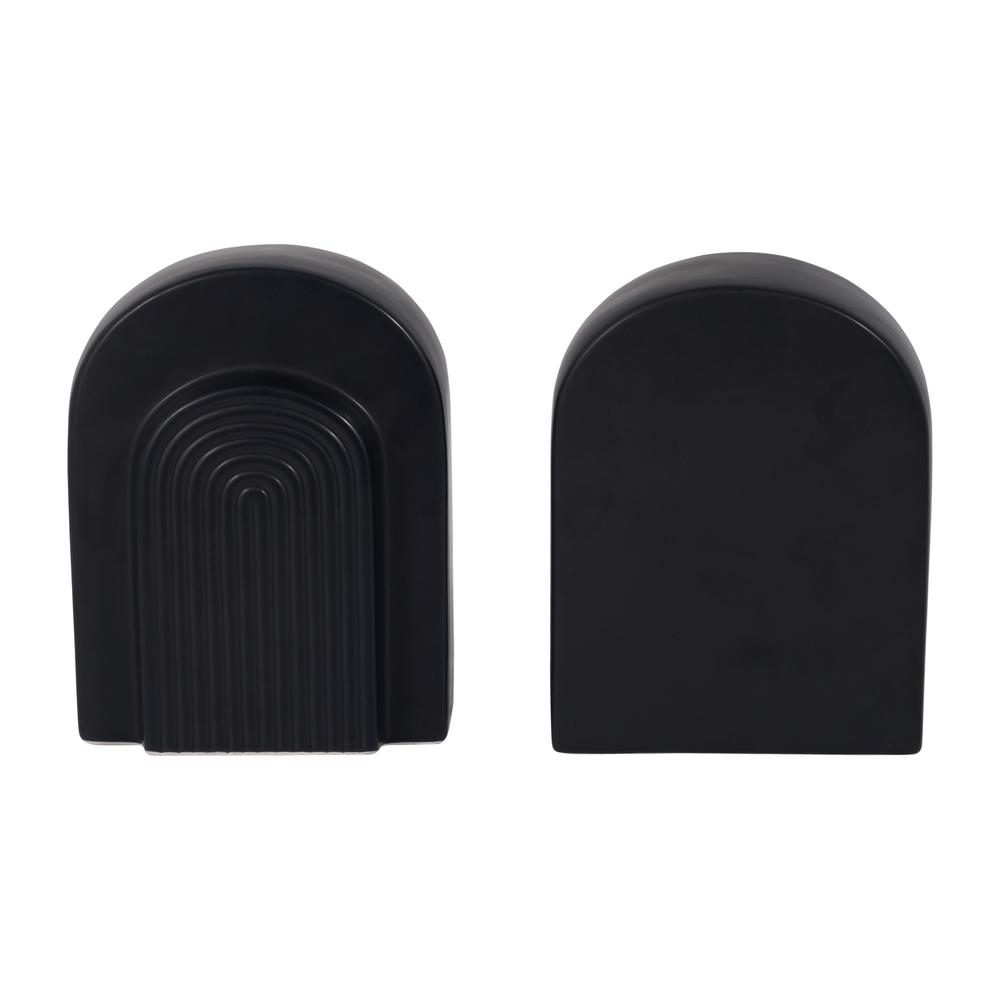 Cer, S/2 7" Arch Bookends, Black. Picture 5