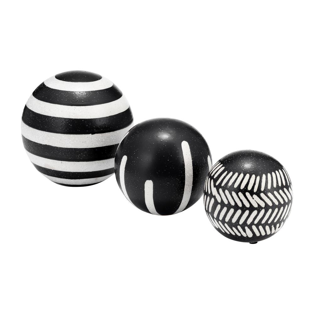 Cer, S/3 4/5/6", Tribal Orbs, Blk/ivory. Picture 4