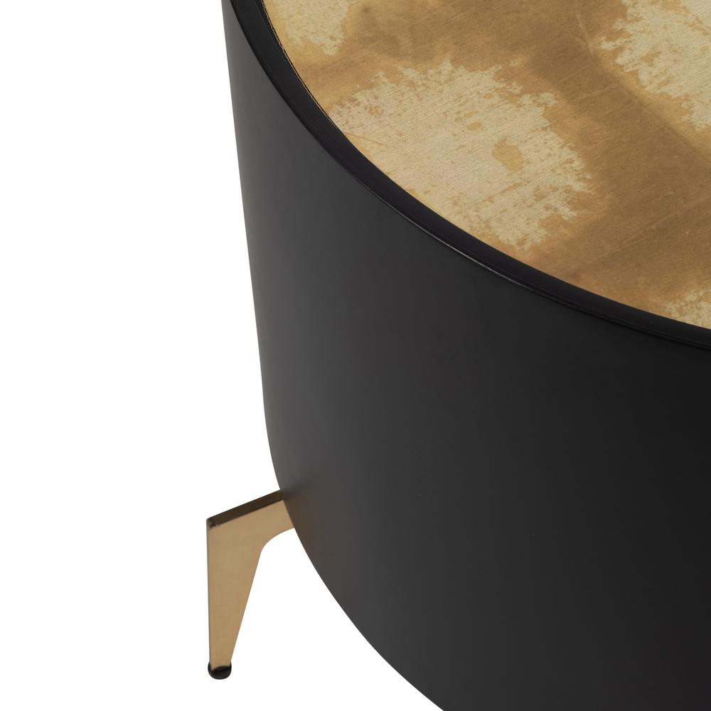 Wood,24" Gold Leaf Top Side Table, Blk/gld. Picture 6