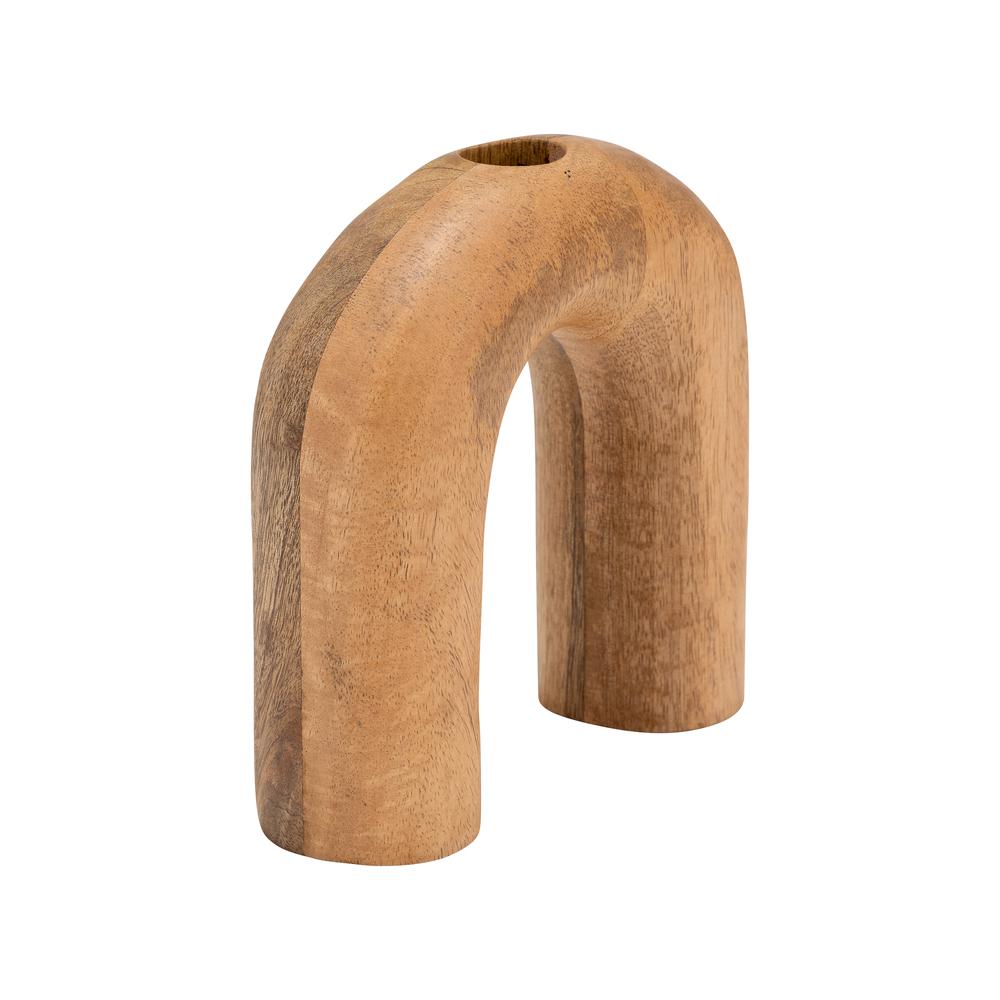 Wood, 6"h Horseshoe Vase, Brown. Picture 2