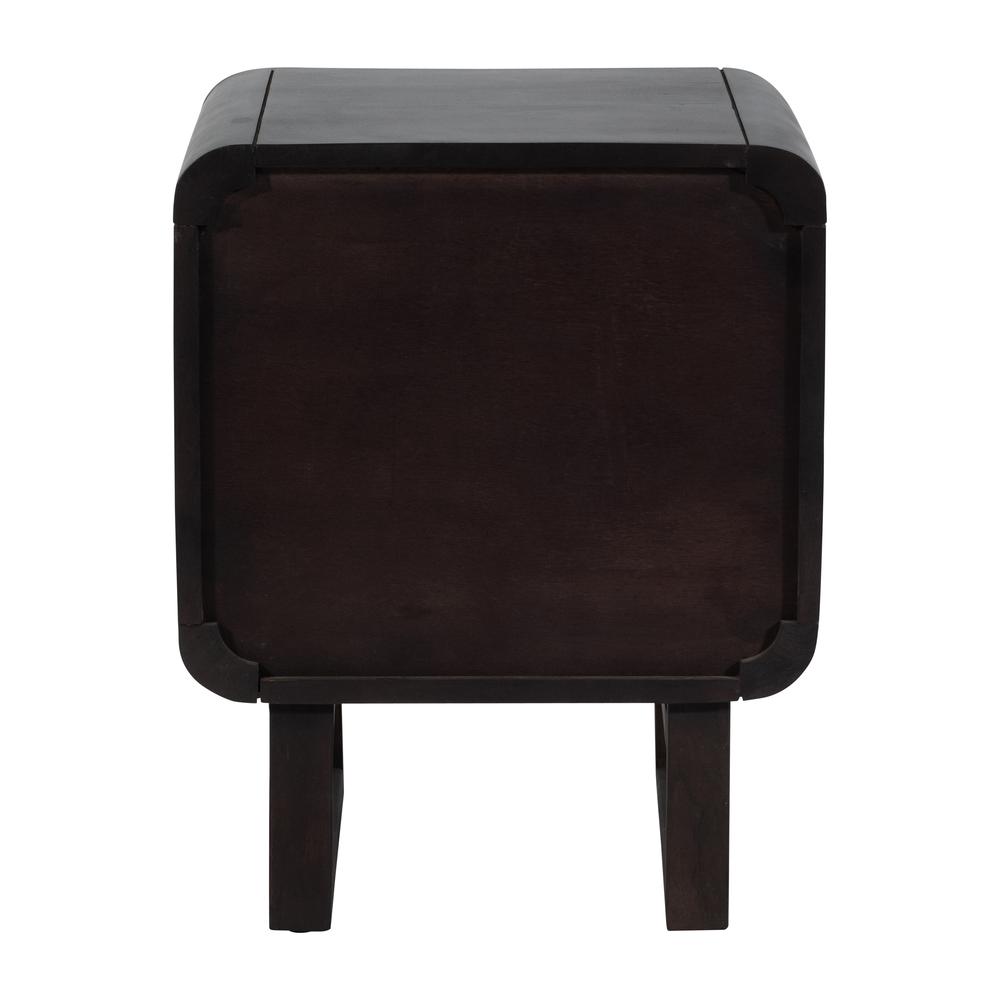 Wood, 16"l Modern Night Stand, Black. Picture 8