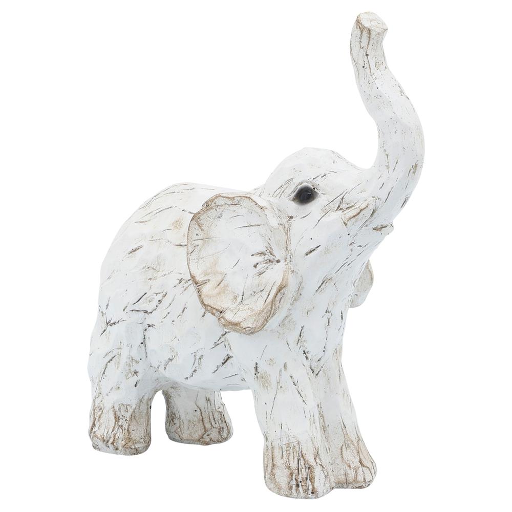 11" Elephant Figurine , White. Picture 1