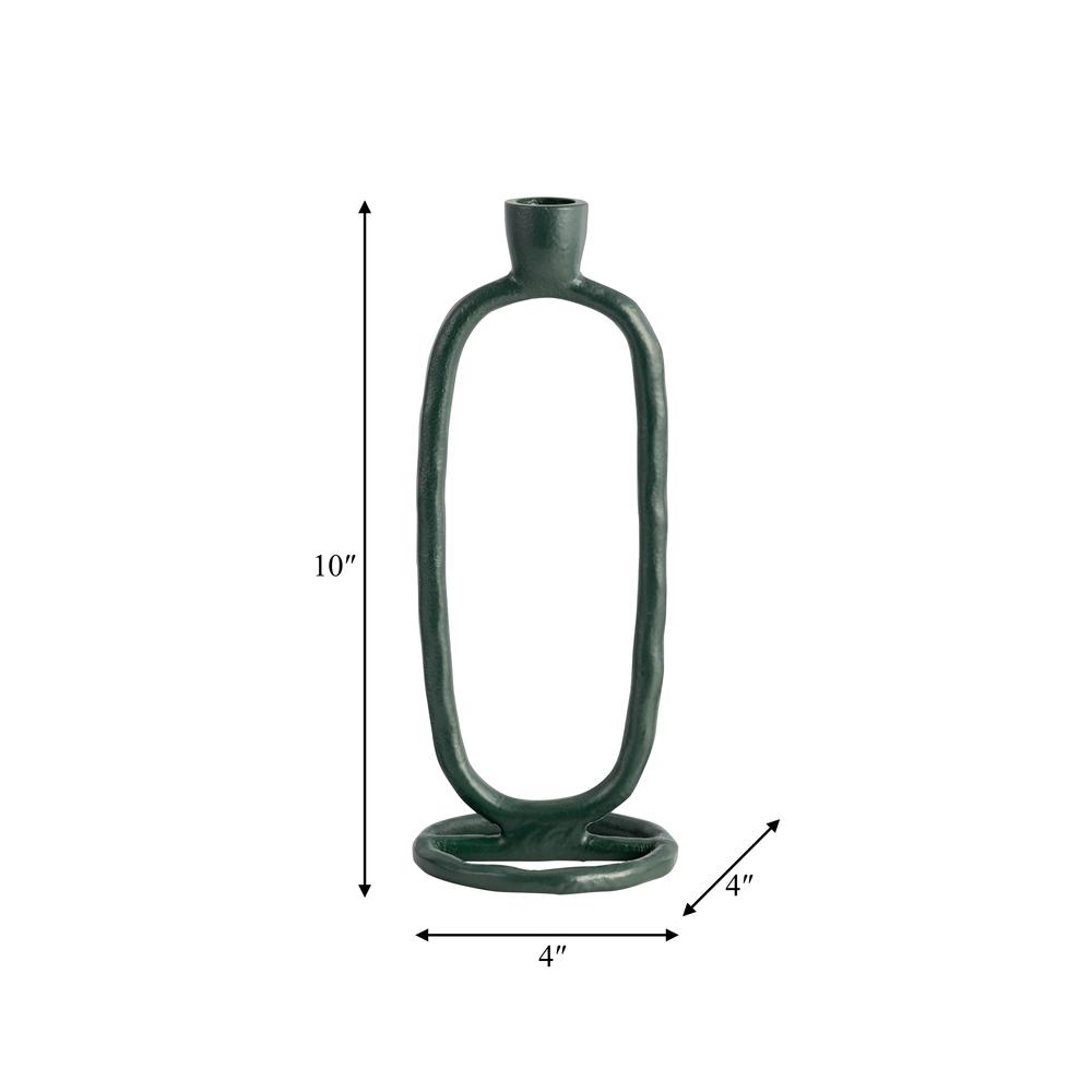 Metal, 10" Open Oval Taper Candleholder, Dark Gree. Picture 9