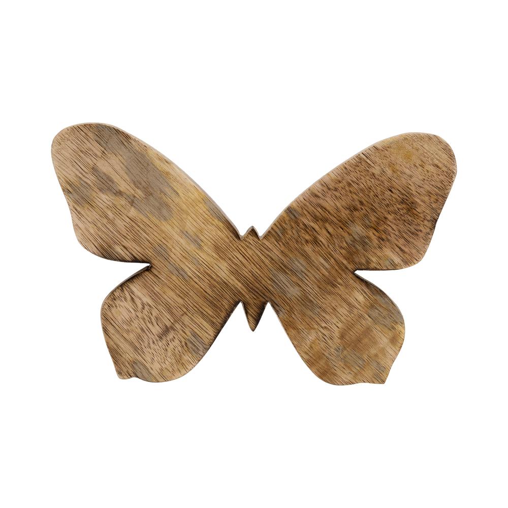 Wood, 9" Butterfly Deco, Brown. Picture 1
