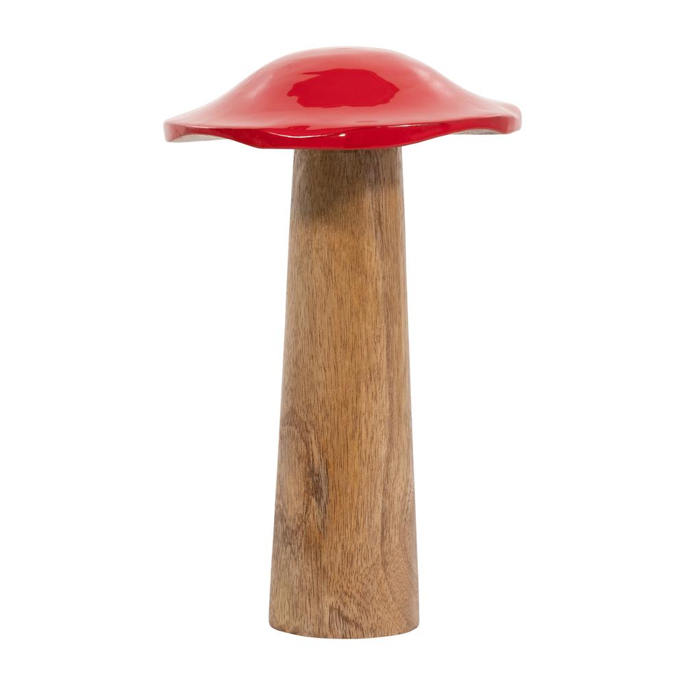 Wood, 10" Toadstool Mushroom, Red. Picture 1