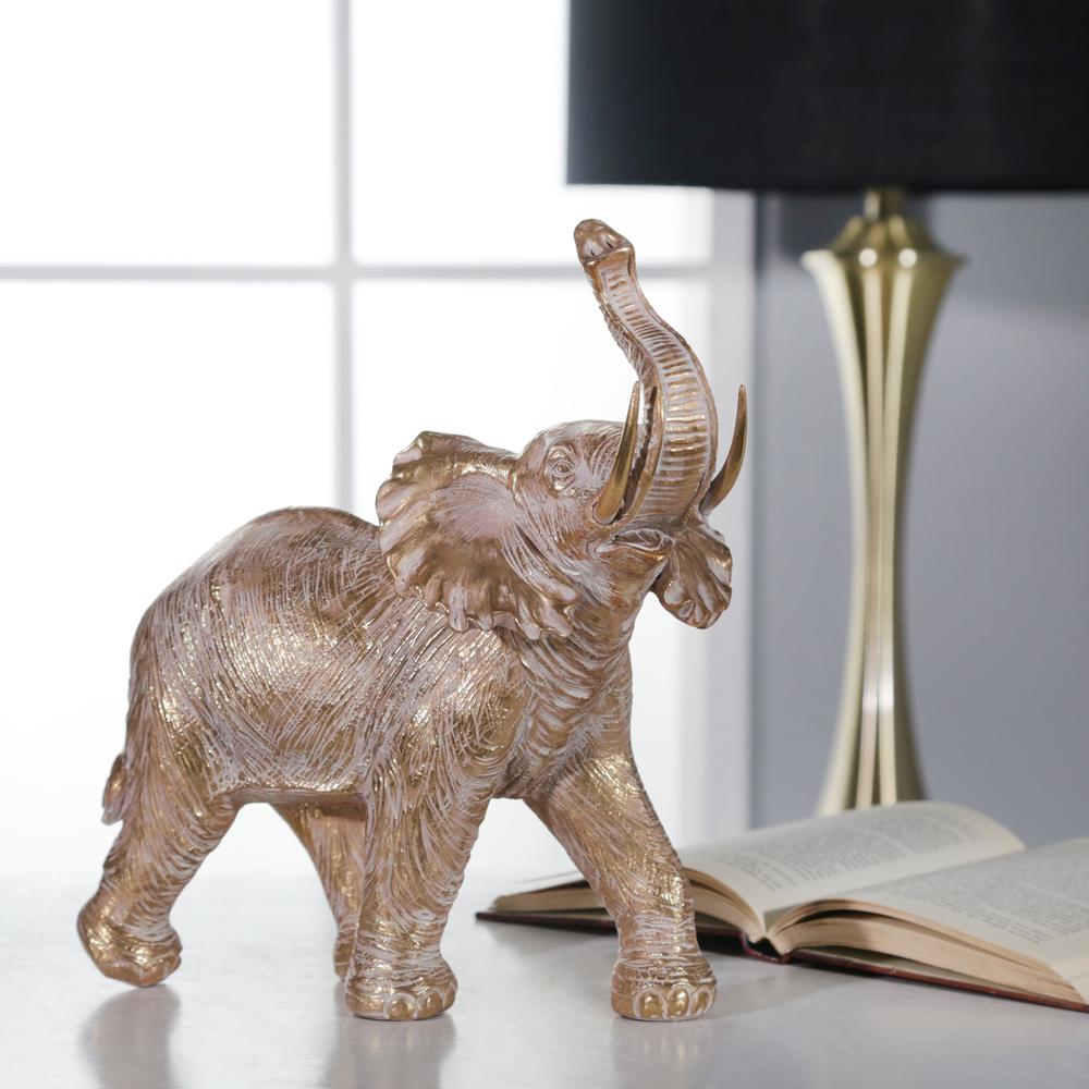 Resin 12" Elephant Decoration,gold. Picture 7