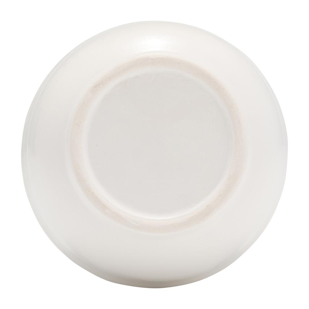 Cer,11",ring Pattern Vase,white. Picture 6