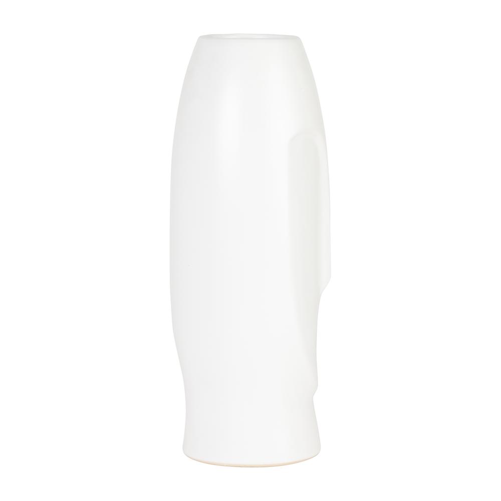 14"h Face Vase, White. Picture 3
