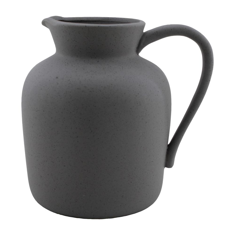 Cer, 7" Pitcher Vase, Gray. Picture 1