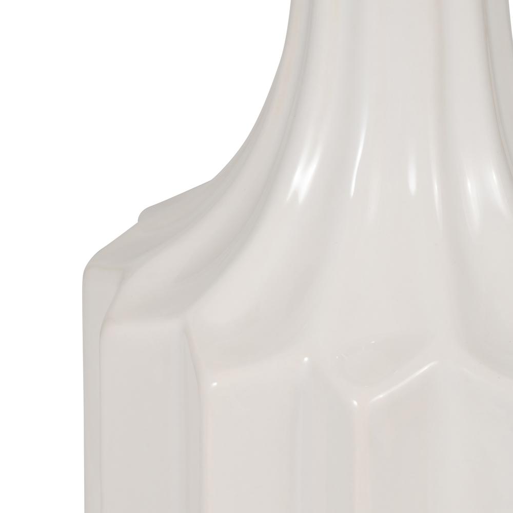 Cer, 16" Fluted Vase, White. Picture 4