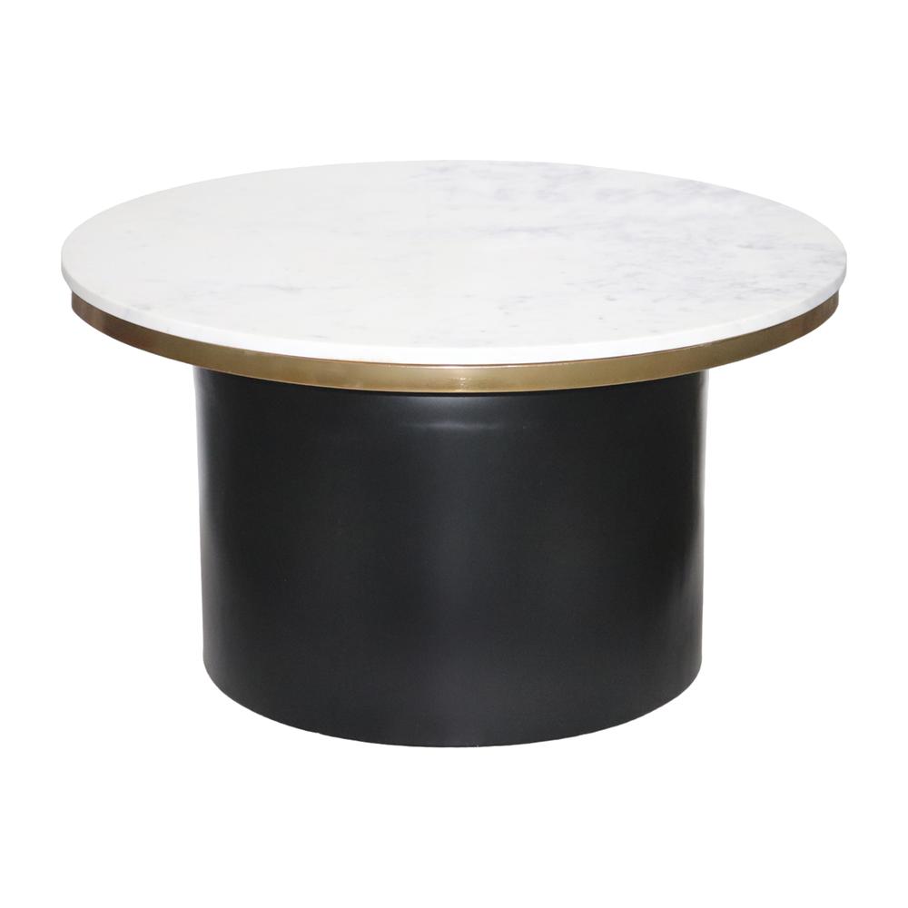 Metal, 31" Cylinder Coffee Table, Black. Picture 1