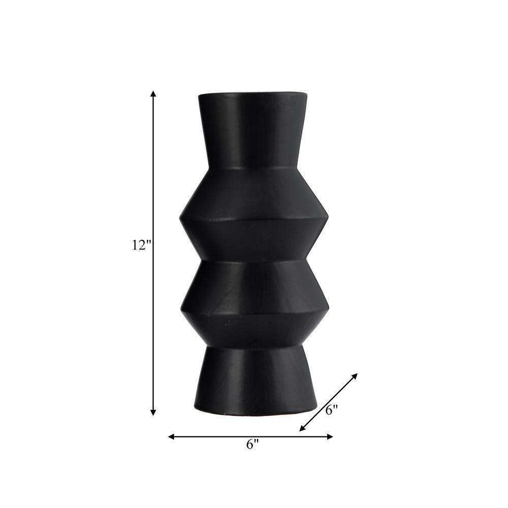 Cer, 12"h Totem Vase, Black. Picture 8