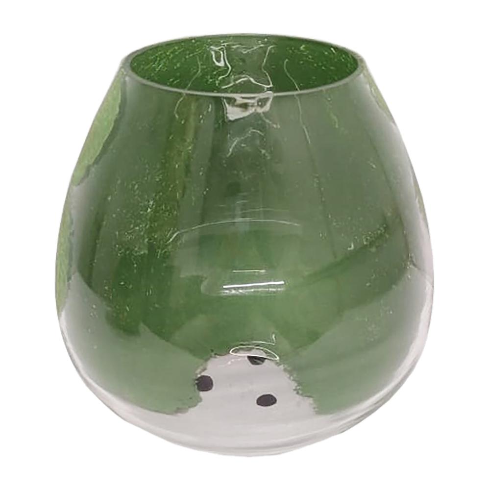 Glass, 10" Dipped Vase, Green. Picture 3