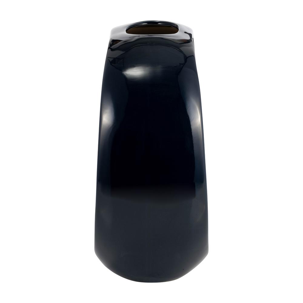 11"h Oval Vase, Navy Blue. Picture 3