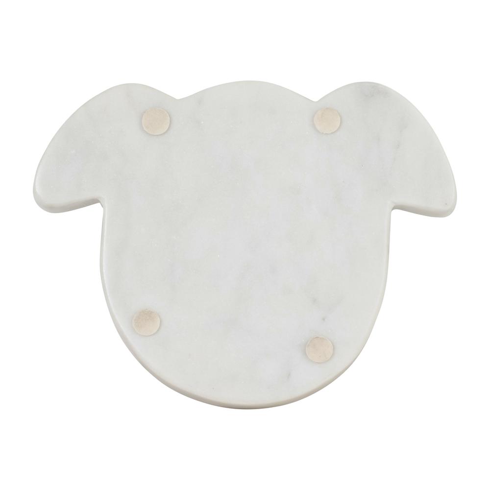 Marble, 7x5 Dog Trinket Tray, White. Picture 4