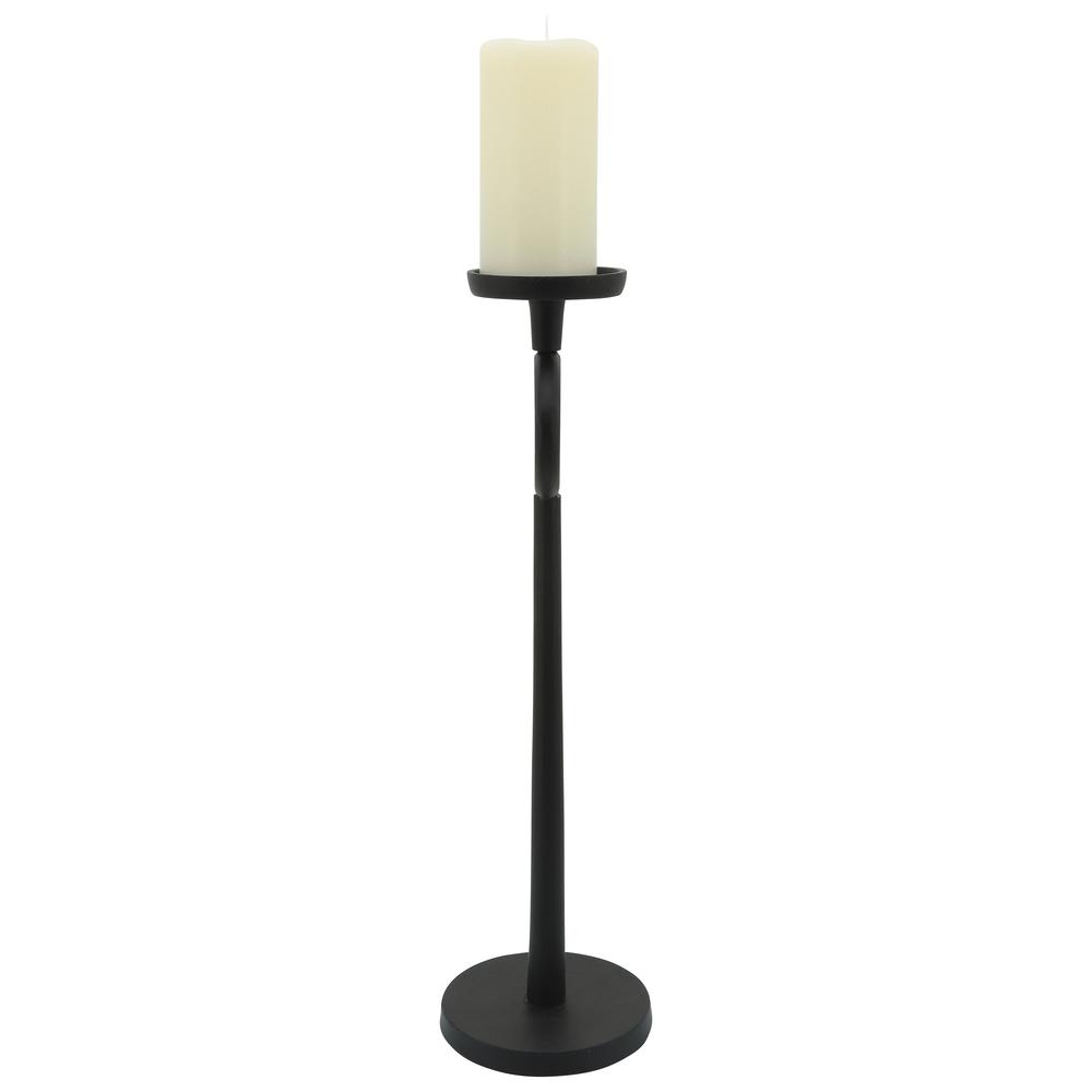 21"h Metal Candle Holder, Black. Picture 3