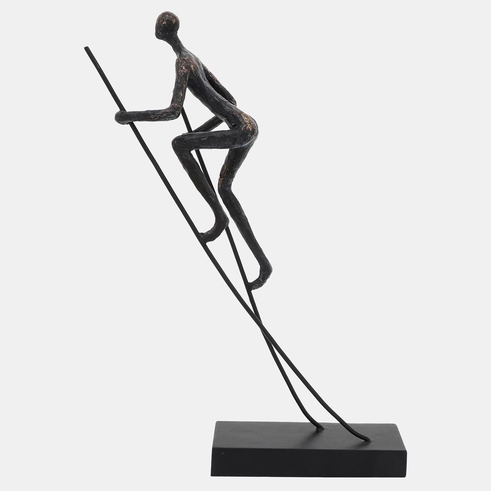 Resin, 15"h  Man On Stilts, Bronze. Picture 2