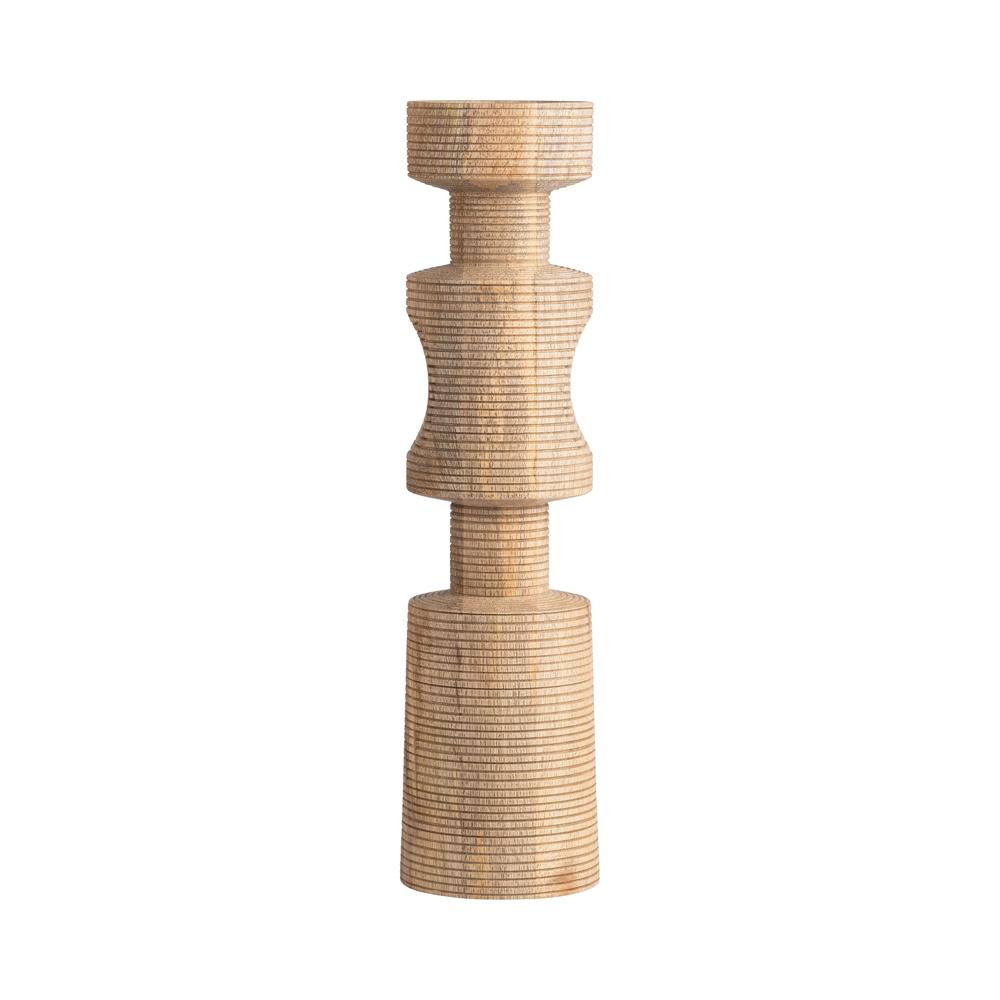 Wood, 14" Nomad Pillar Candleholder, Natural. Picture 3