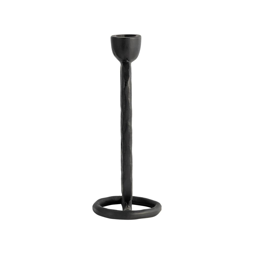 Metal, 8" Open Oval Taper Candleholder, Black. Picture 3