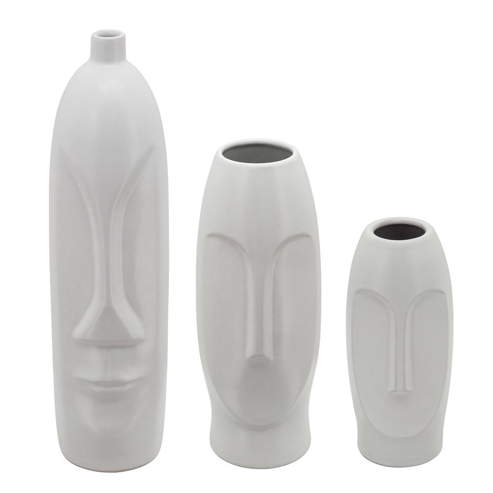 18"h Face Vase, White. Picture 2