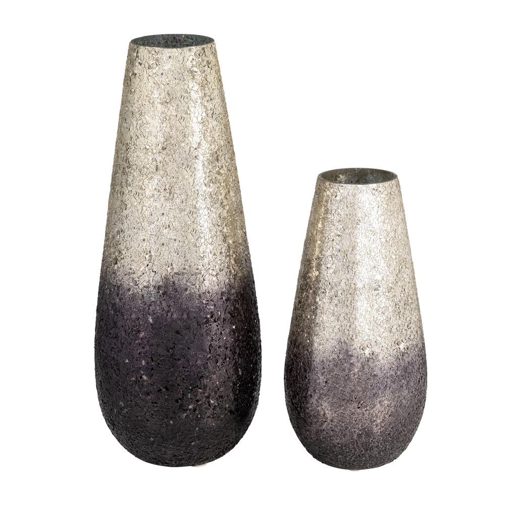 18" Crackled Vase, Plum Ombre. Picture 8