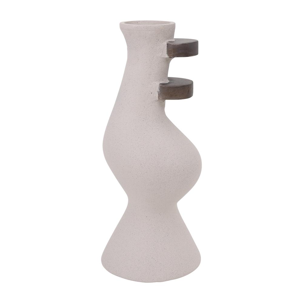 Ecomix, 18" Abstract Vase, Ivory. Picture 1