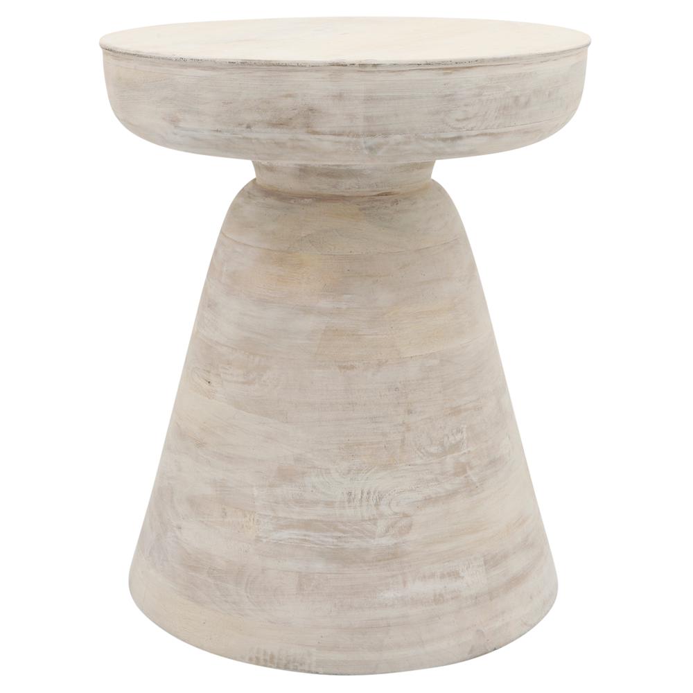 Wood, 19" Side Table, White. Picture 2