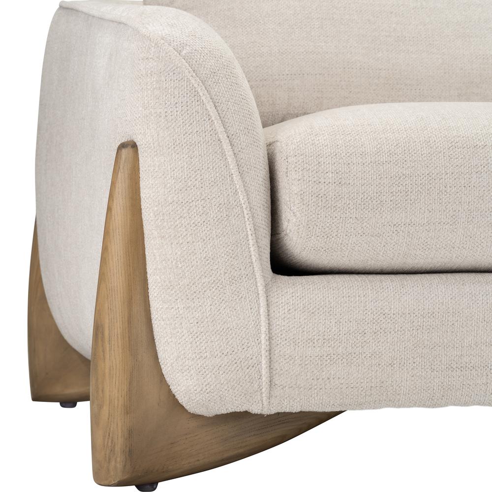 3-seat Sofa W/ Wood Accent, Beige. Picture 6
