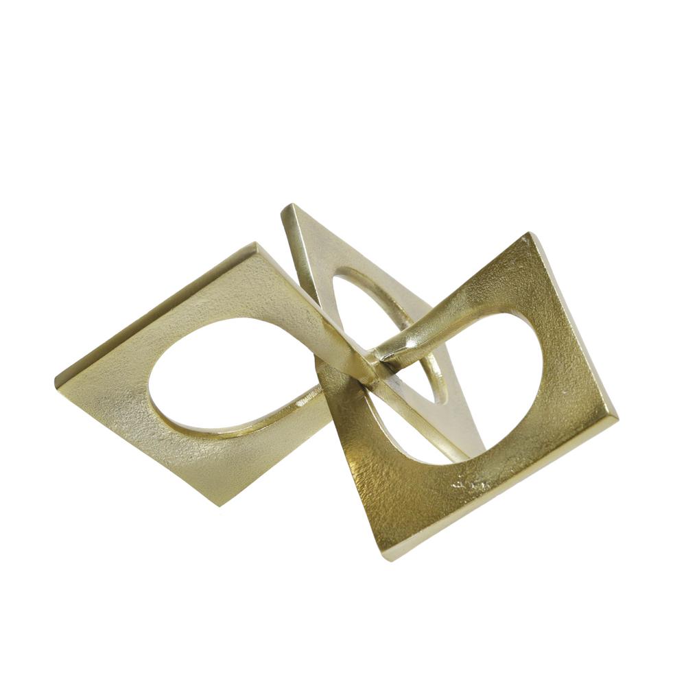 Metal 9" Linked Square Deco, Gold. Picture 3