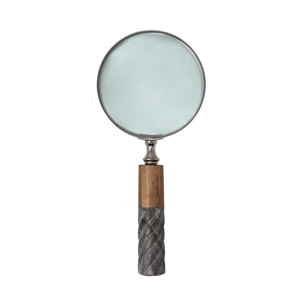 4"d Magnifying Glass, 2-tone Brown/gray. Picture 1