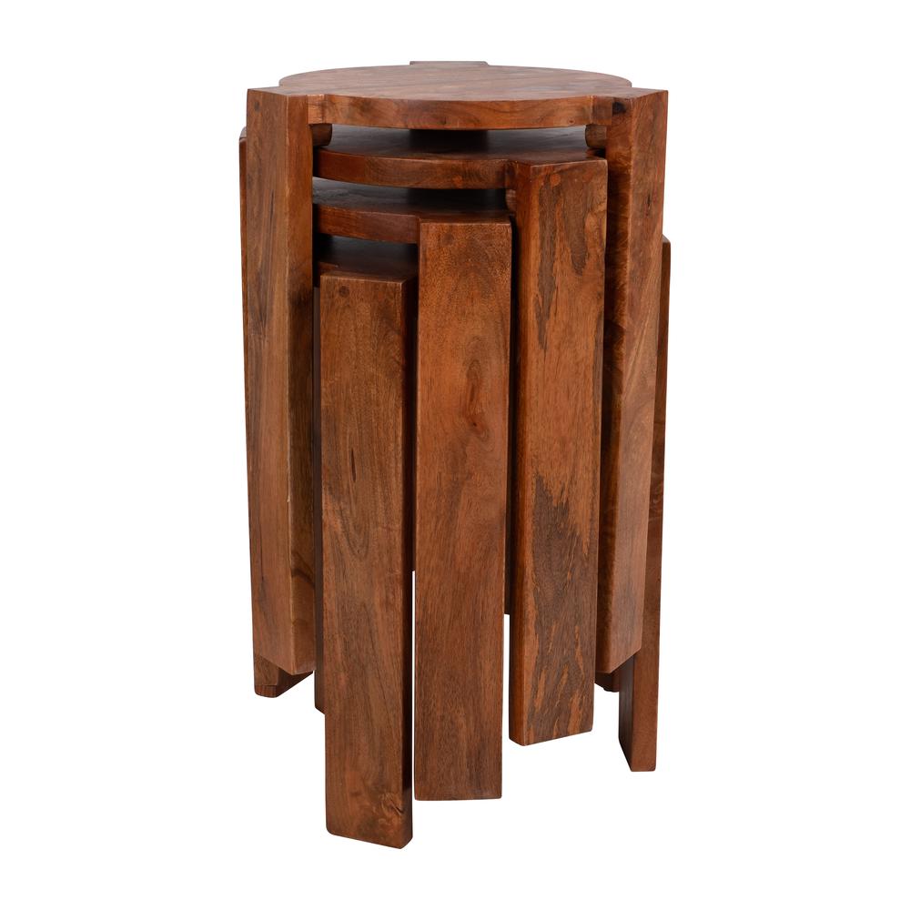 Wood, S/4 14x20 Accents Tables, Brown. Picture 4