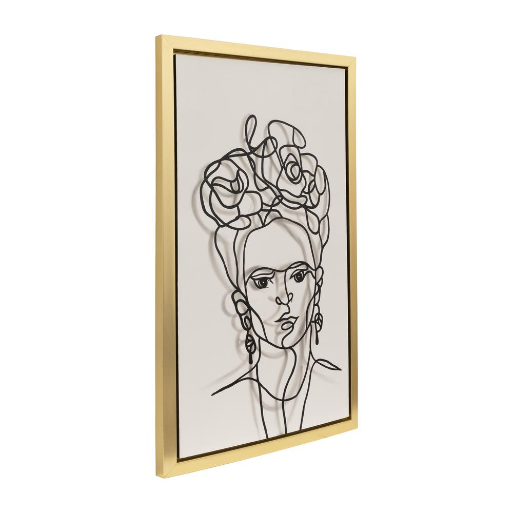 35x59, Hand Painted Frida Illusion, Wht/blk. Picture 2