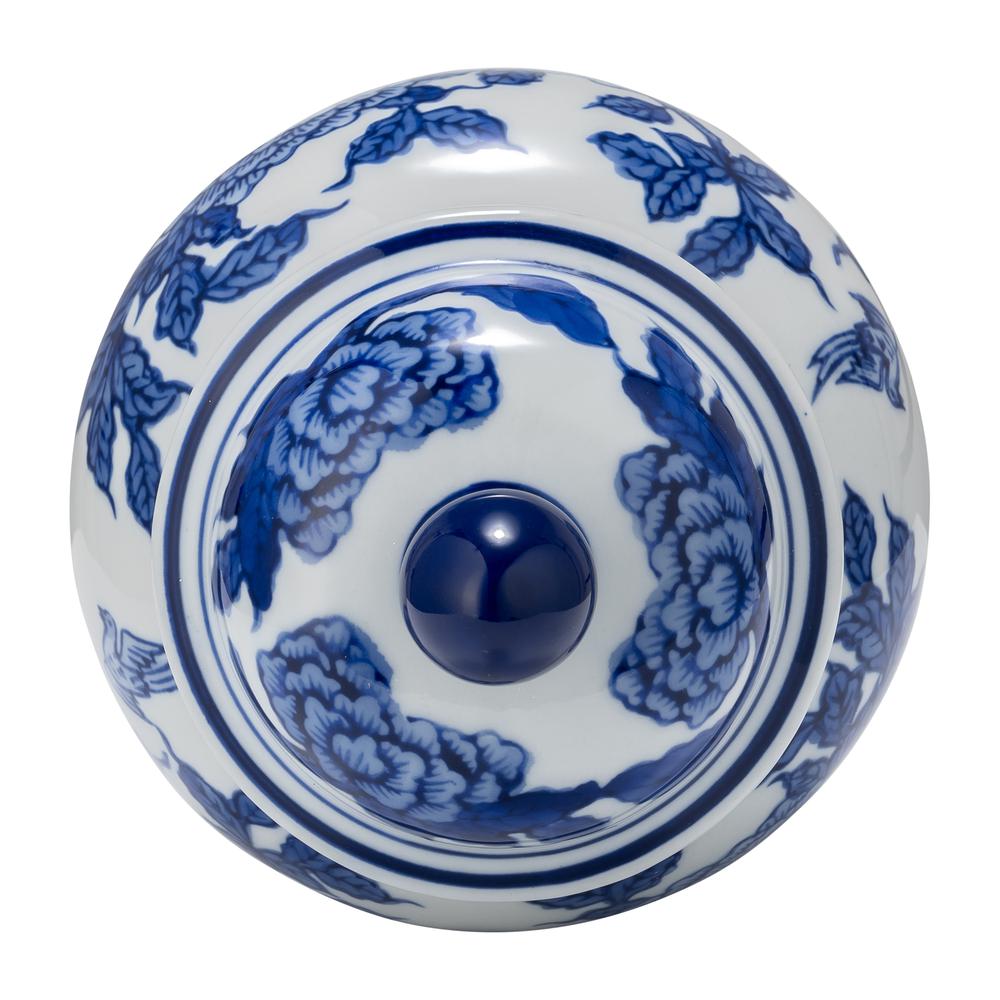 Cer, 8"h Temple Jar, Blue/white. Picture 5
