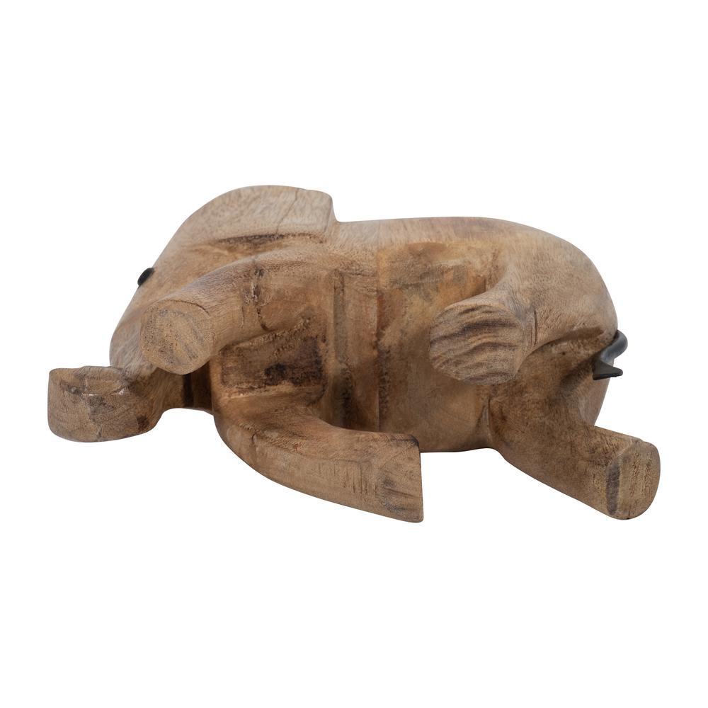 Wood, 7"h Elephant Deco, Brown. Picture 7