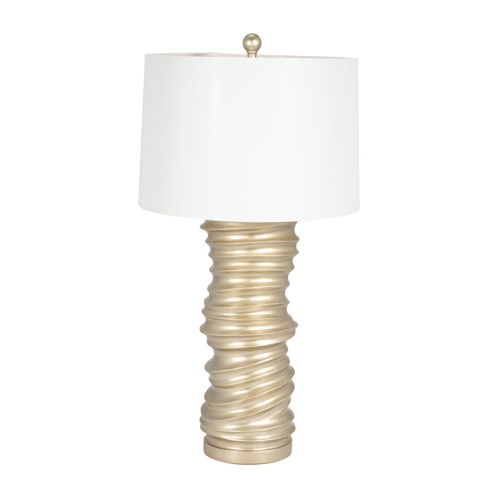 Resin 28" Stacking Rings Table Lamp, Champagne. Picture 1