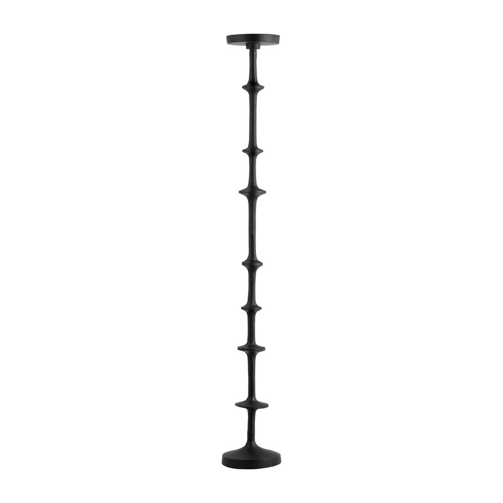Metal, 36" Abacus Floor Pillar Candleholder, Black. Picture 1