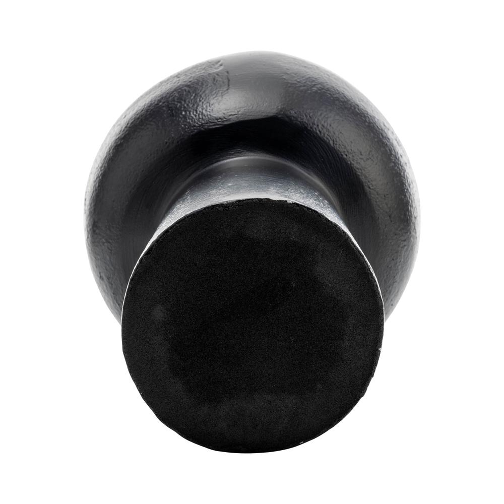 Metal,12"h, Mid Ellipsoid Vase,black. Picture 3