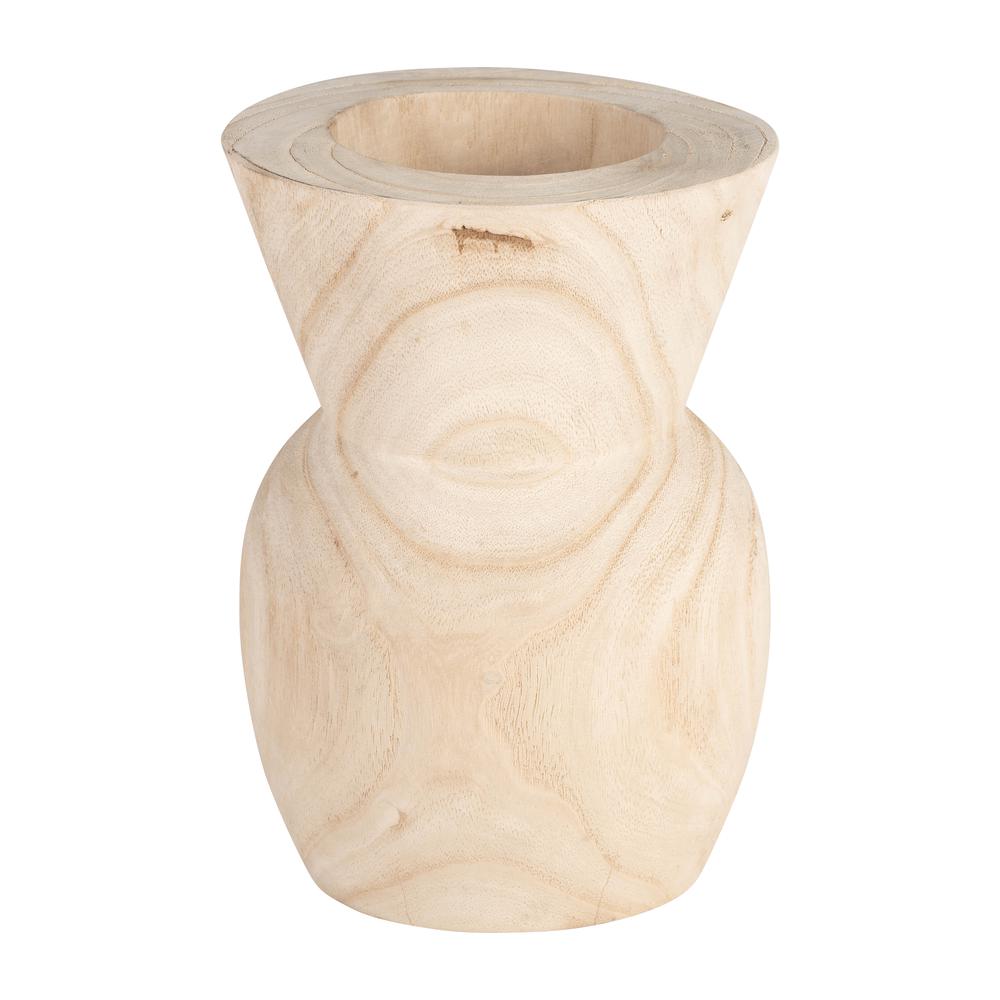 Wood, 10"h Vase, Natural. Picture 1