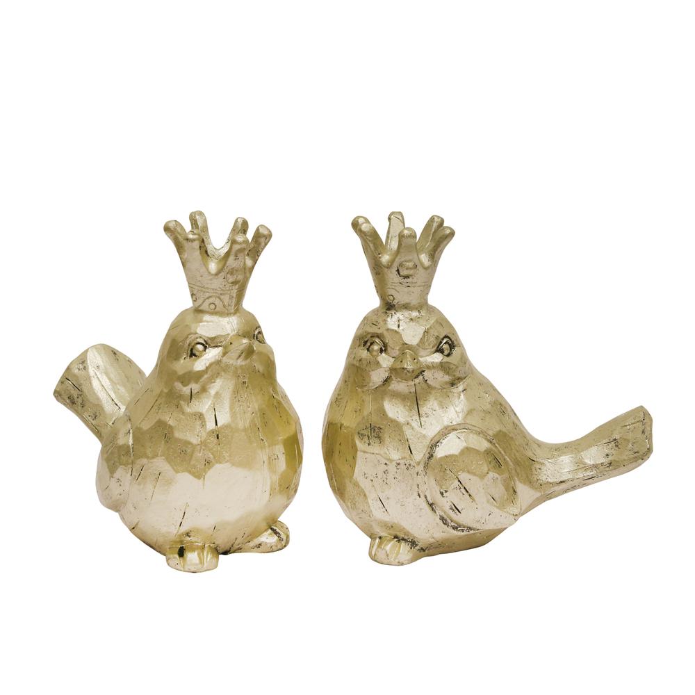 S/2 Gold Birds W/ Crowns. Picture 1