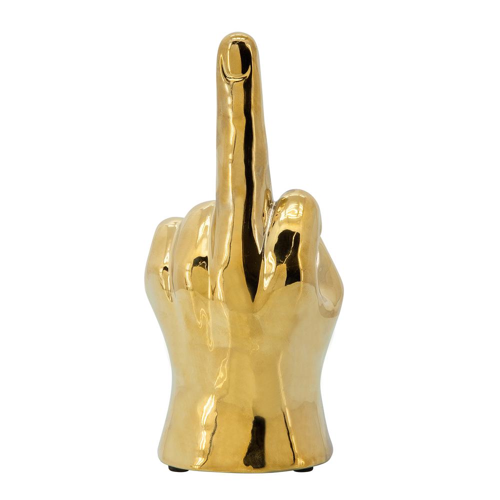 8" Dirty Finger Sign, Gold. Picture 4